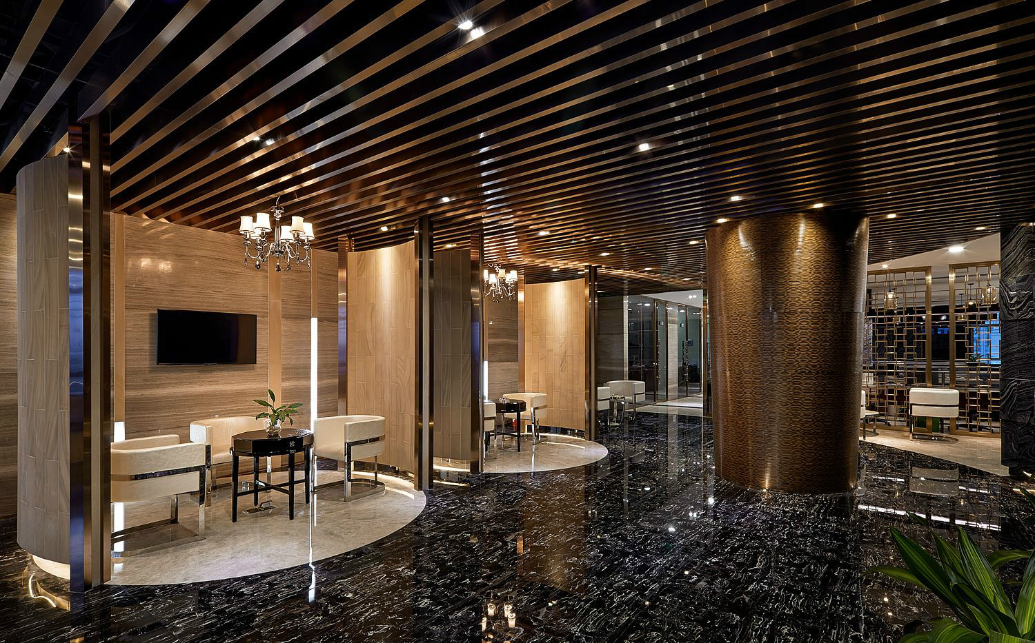 大氣奢華風(fēng)格辦公室裝修設(shè)計-第3張圖片-上海古都建筑設(shè)計集團(tuán)