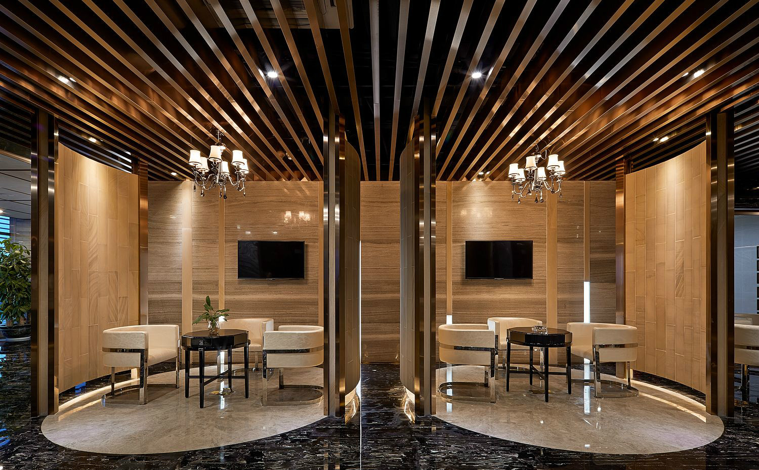 大氣奢華風(fēng)格辦公室裝修設(shè)計-第5張圖片-上海古都建筑設(shè)計集團(tuán)