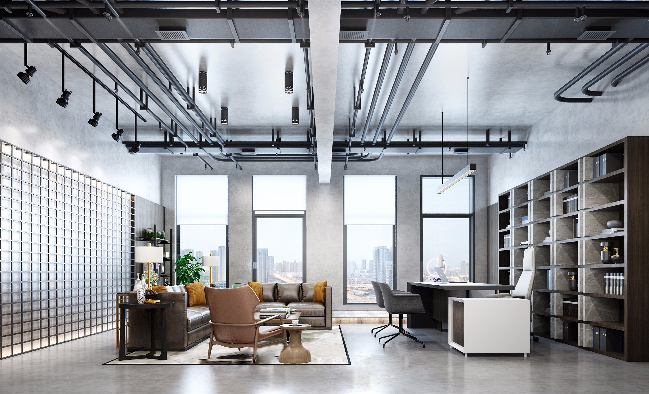 長寧區(qū)工業(yè)風辦公室裝修設計-第2張圖片-上海古都建筑設計集團 長寧區(qū)工業(yè)風辦公室裝修設計-第2張圖片-上海古都建筑設計集團