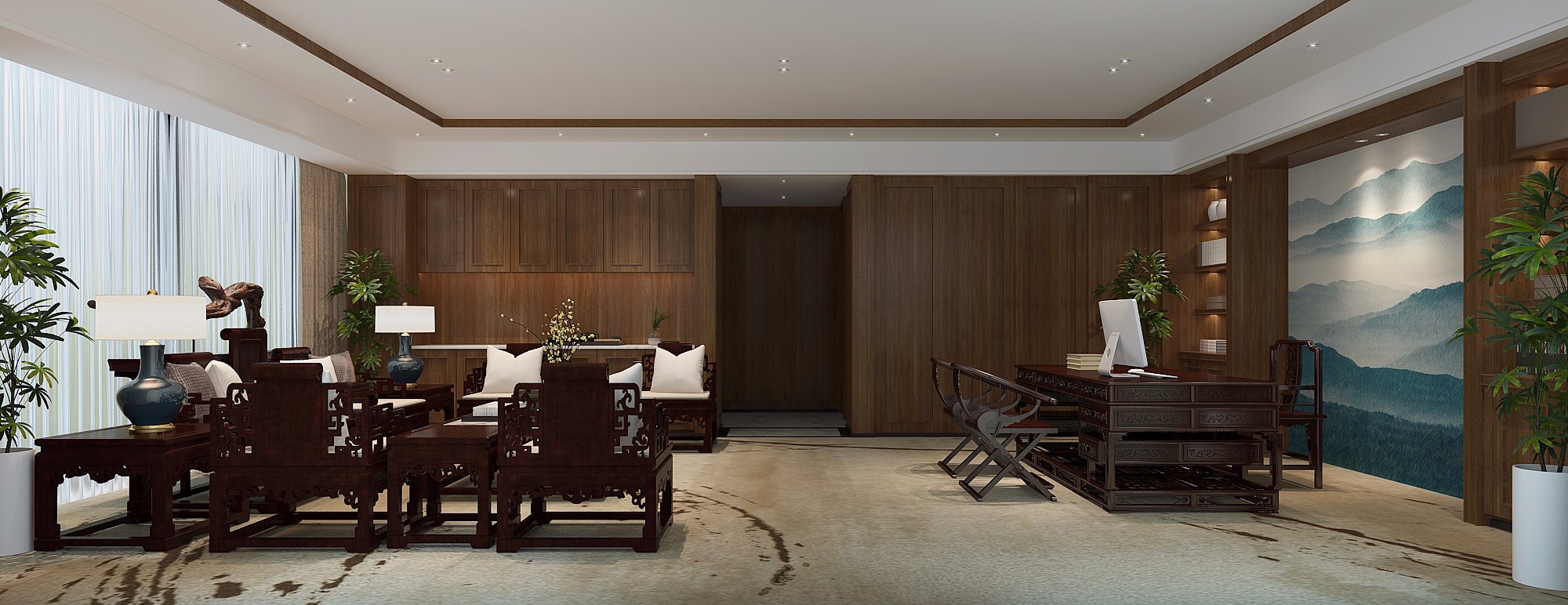 古典大氣老板辦公室裝修設(shè)計-第8張圖片-上海古都建筑設(shè)計集團(tuán) 古典大氣老板辦公室裝修設(shè)計-第8張圖片-上海古都建筑設(shè)計集團(tuán)