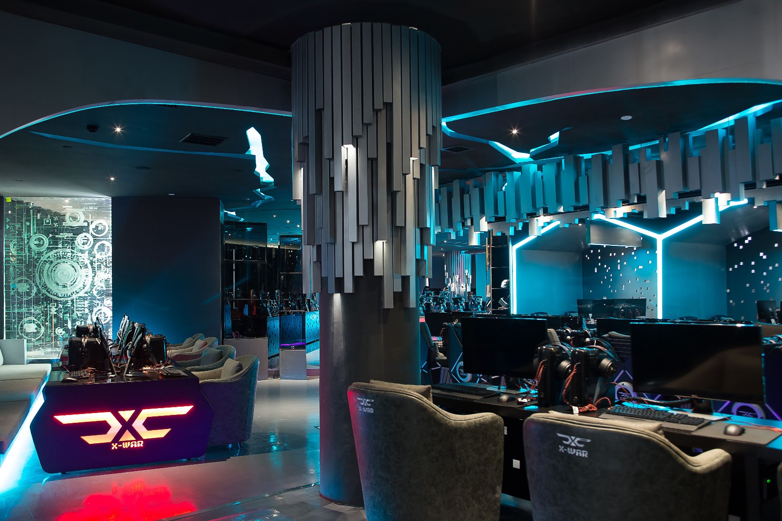 普陀區(qū)現(xiàn)代科技風格網(wǎng)吧裝修設(shè)計-第2張圖片-上海古都建筑設(shè)計集團