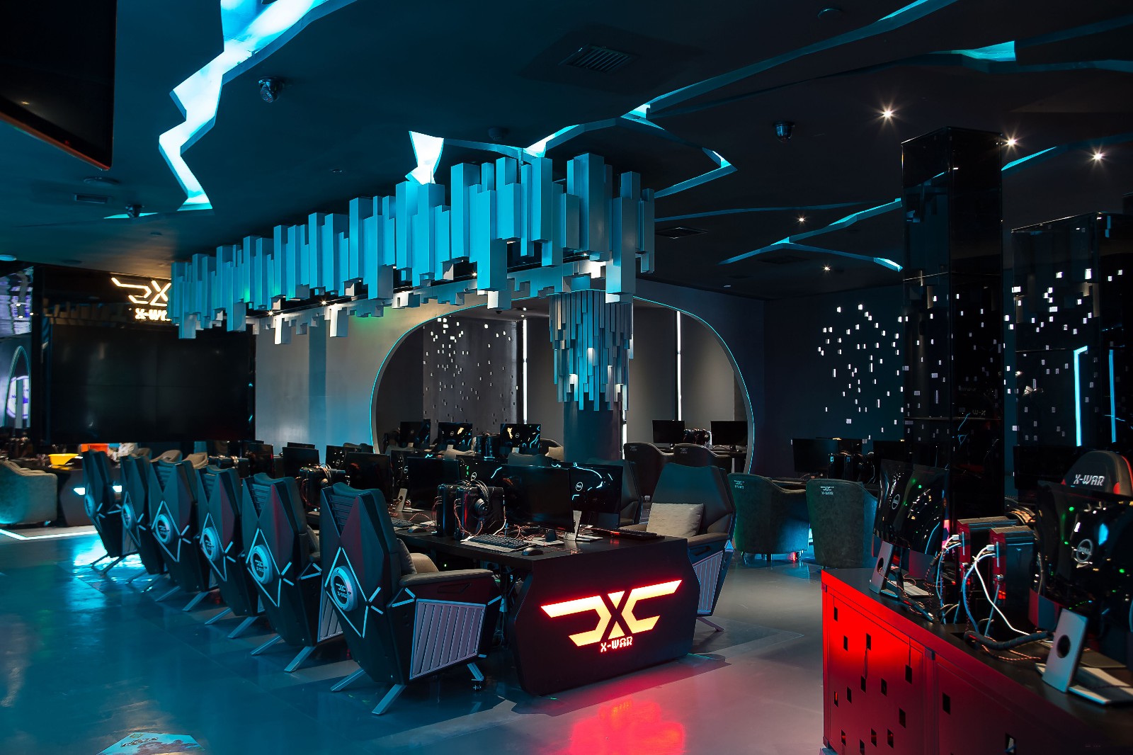 普陀區(qū)現(xiàn)代科技風格網(wǎng)吧裝修設(shè)計-第6張圖片-上海古都建筑設(shè)計集團