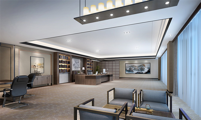 920平新中式風(fēng)格辦公室設(shè)計(jì)方案-辦公室裝修設(shè)計(jì)效果圖-第3張圖片-上海古都建筑設(shè)計(jì)集團(tuán)